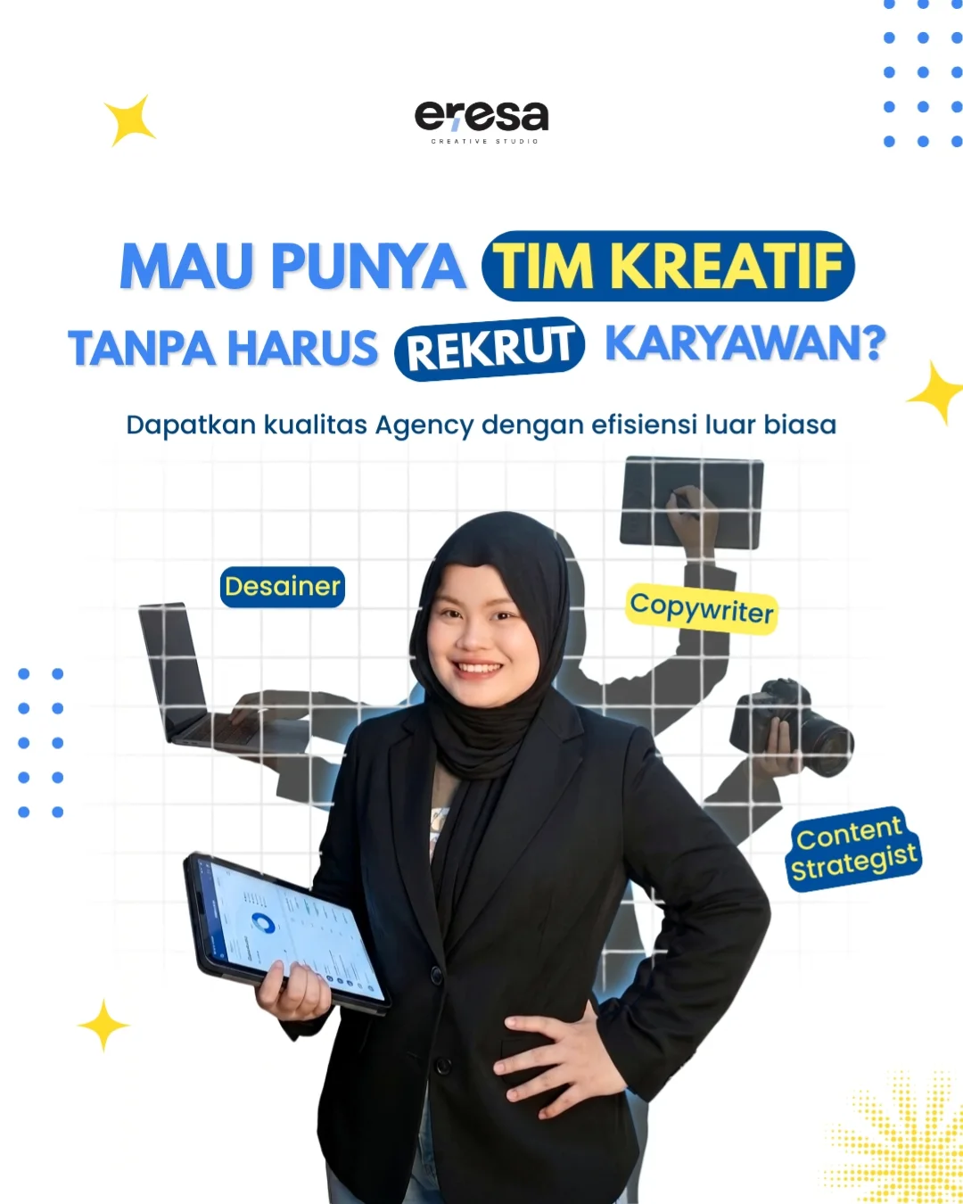Punya Departemen Kreatif sendiri tanpa drama rekrutmen? Bisa banget. 💼